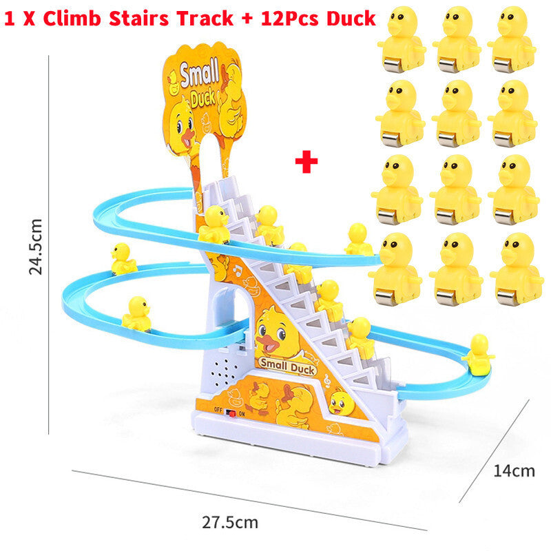 Little Duck Climbing Stairs Toy Little Penguin Automatic Ladder Light