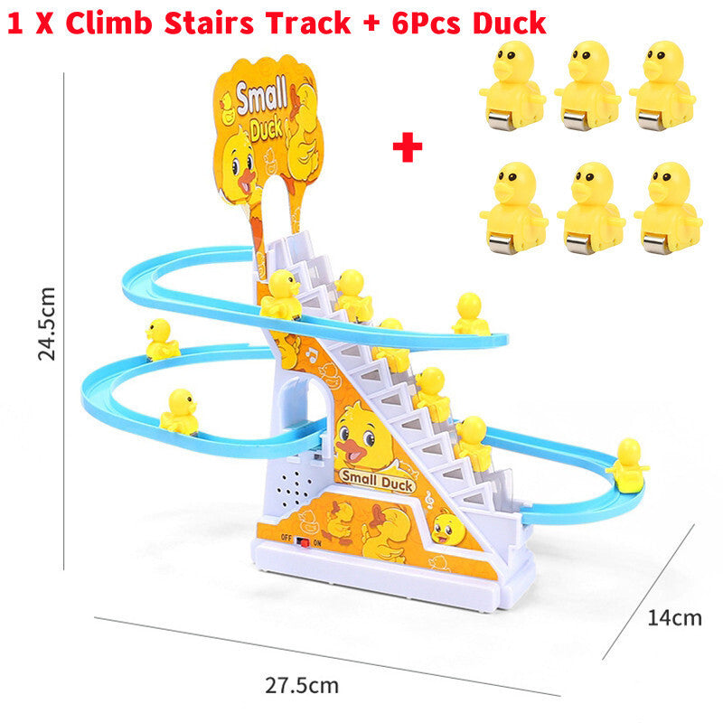 Little Duck Climbing Stairs Toy Little Penguin Automatic Ladder Light