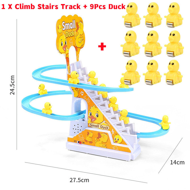 Little Duck Climbing Stairs Toy Little Penguin Automatic Ladder Light