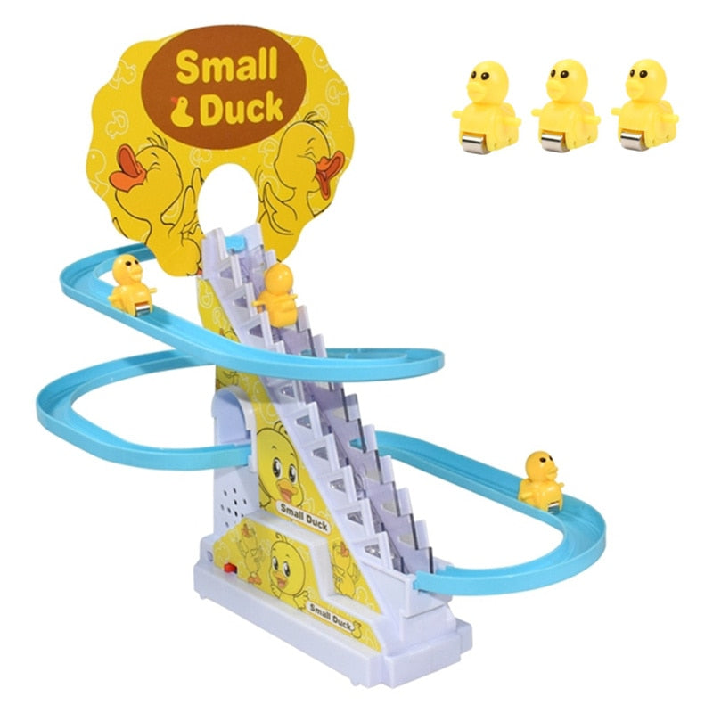 Little Duck Climbing Stairs Toy Little Penguin Automatic Ladder Light