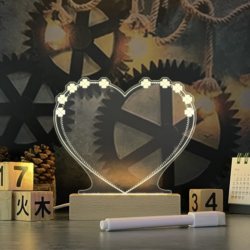 Creative LED Night Light and USB Message Board with Pen
