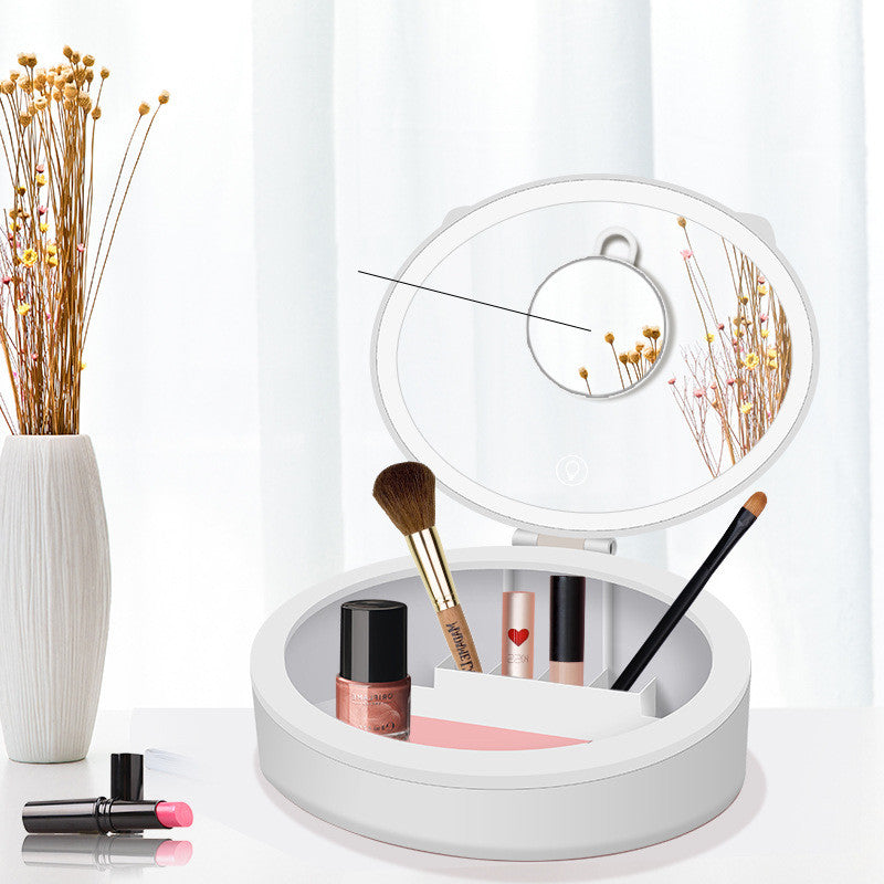 LED Makeup Mirror with Storage Box