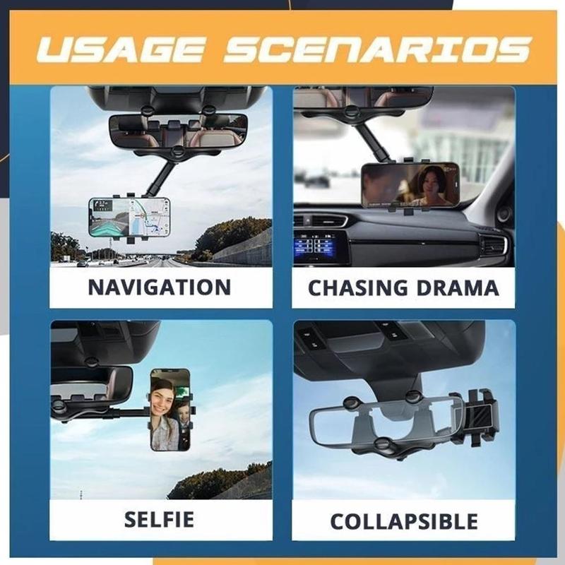 Rotatable Rearview Mirror Phone Holder