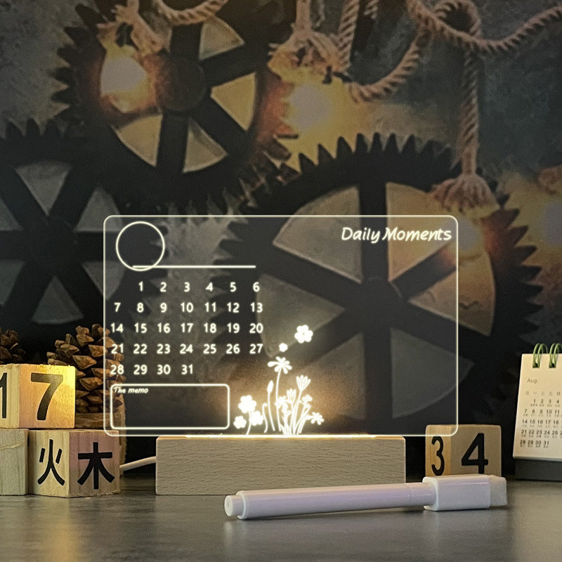 Creative LED Night Light and USB Message Board with Pen