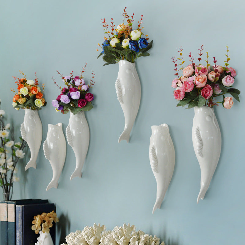Creative Wall Ceramic Goldfish Vase