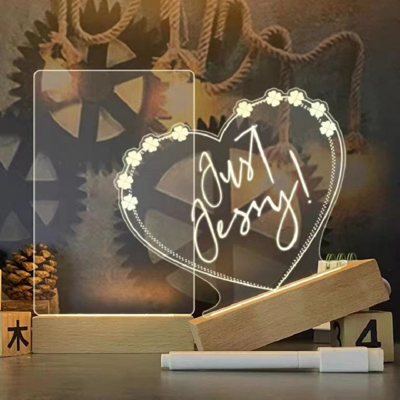 Creative LED Night Light and USB Message Board with Pen