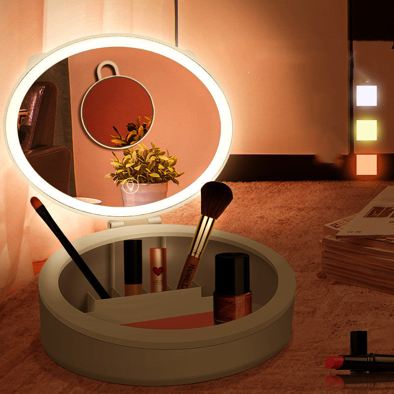 LED Makeup Mirror with Storage Box