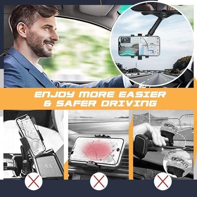 Rotatable Rearview Mirror Phone Holder