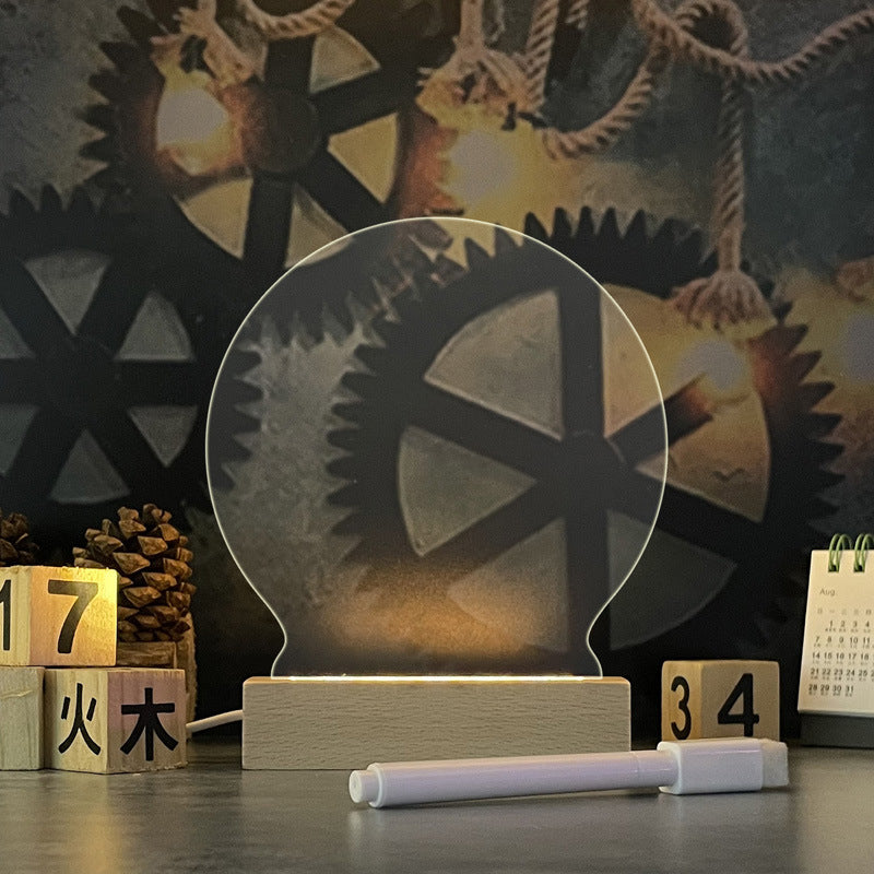 Creative LED Night Light and USB Message Board with Pen