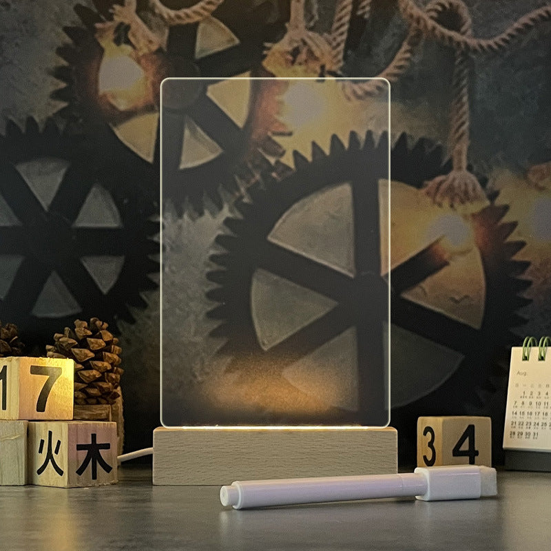 Creative LED Night Light and USB Message Board with Pen