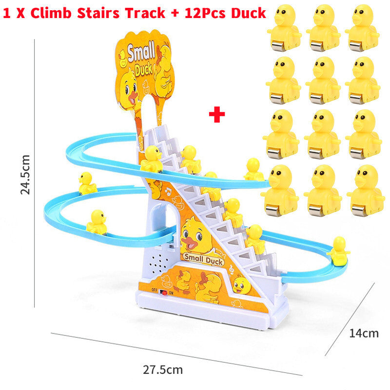 Little Duck Climbing Stairs Toy  Little Penguin Automatic Ladder Light