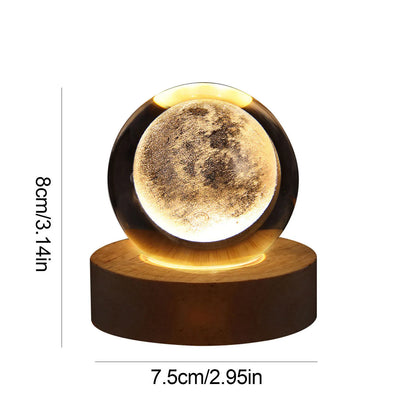 USB Night Light LED Crystal Ball Table Lamp 3D Moon Planet Galaxy Decor for Home Children's Table Lamp Party Birthday Xmas Gifts