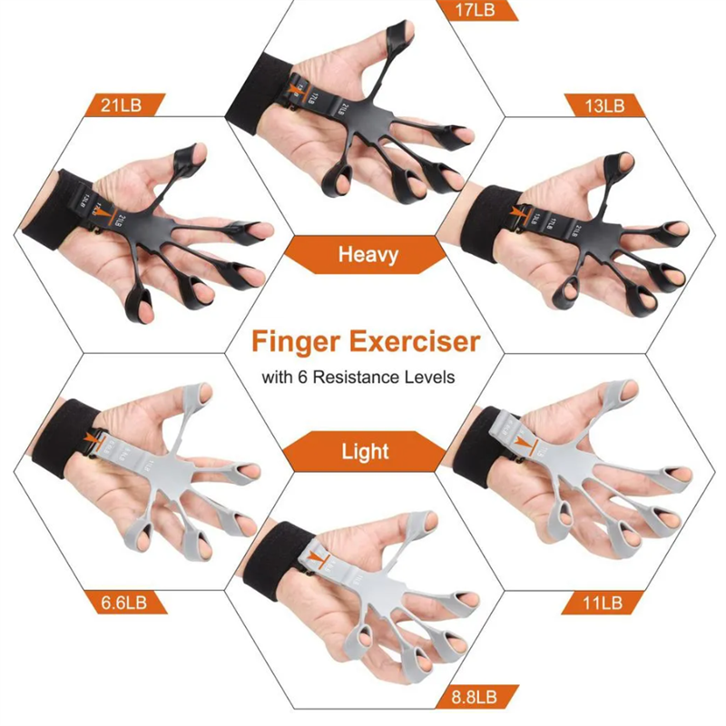 Silicone Finger Strength Trainer for Rehabilitation and Exercise