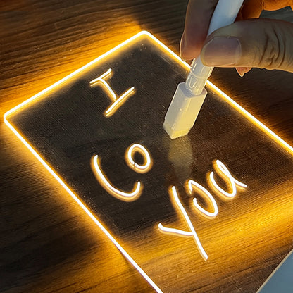 Creative LED Night Light and USB Message Board with Pen